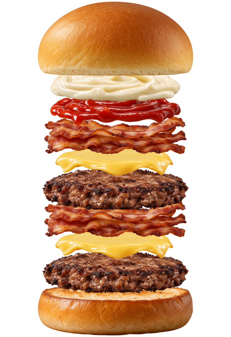 Vue assemblée de Baconator Wendy&rsquo;s