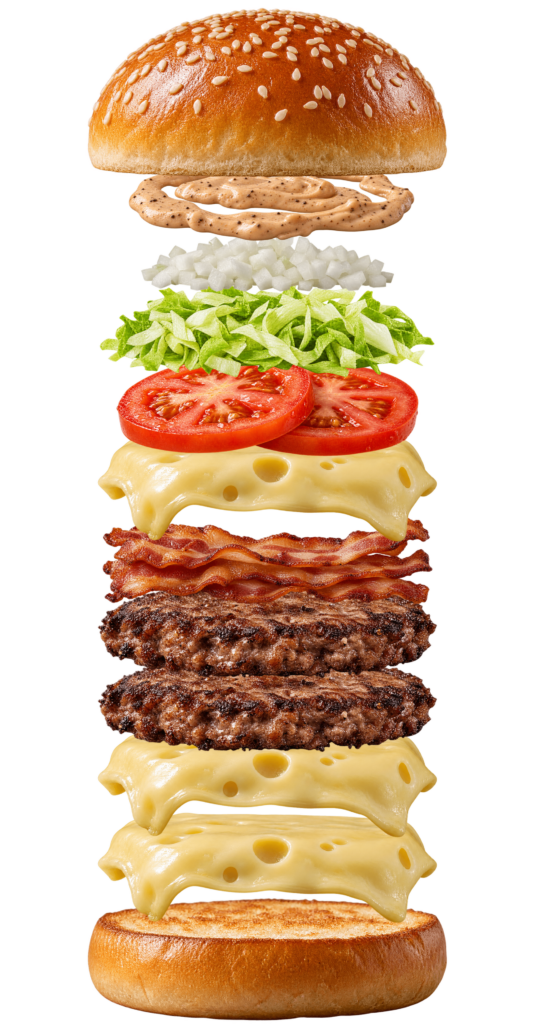 Vue assemblée de Big Tasty 2 Steaks McDonald’s