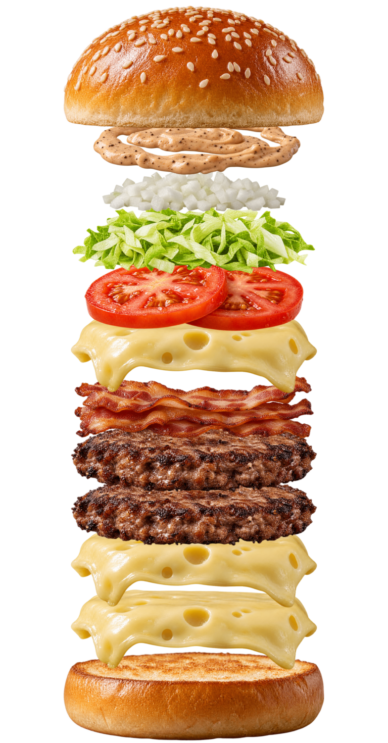 Vue assemblée de Big Tasty 2 Steaks McDonald’s