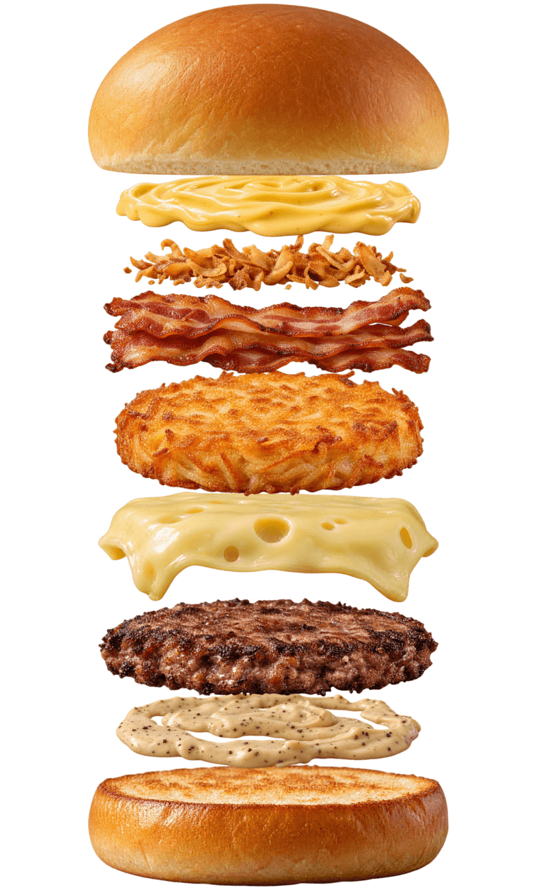 Vue assemblée de Burger Bacon & Rösti