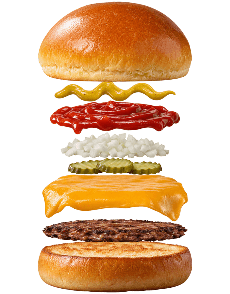 Vue assemblée de Cheeseburger McDonald’s
