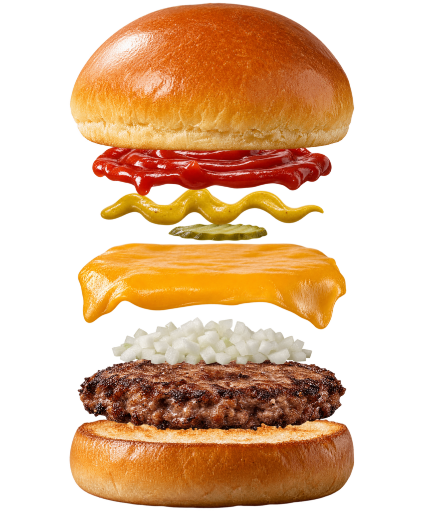 Vue assemblée de Cheeseburger Quick