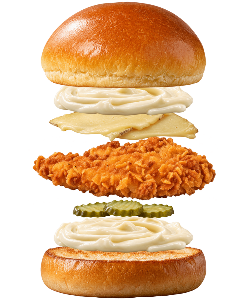 Vue assemblée de Chicken Sandwich Deluxe Popeyes