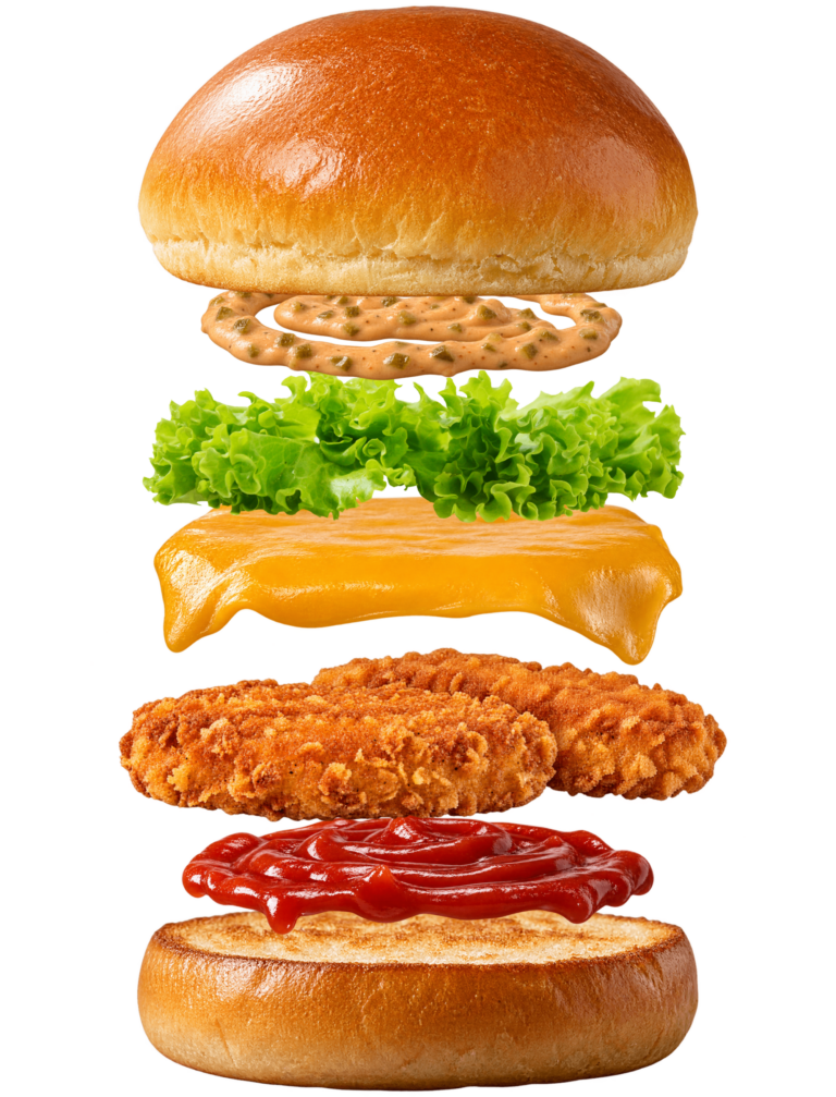 Vue assemblée de Crispy Burger KFC