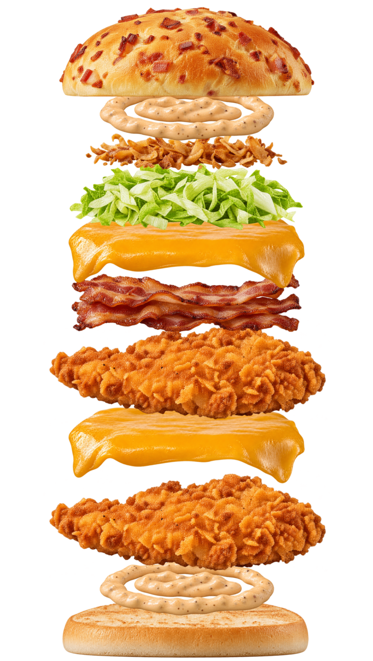 Vue assemblée de Double CBK Burger King