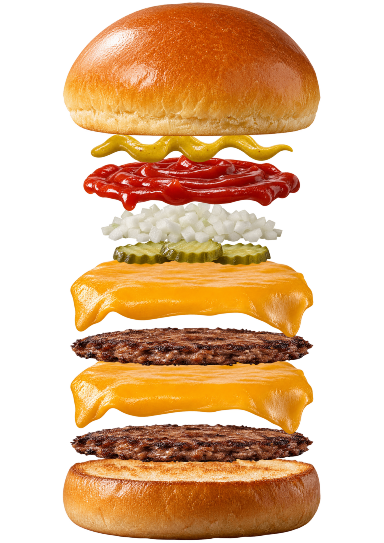 Vue assemblée de Double Cheeseburger McDonald’s