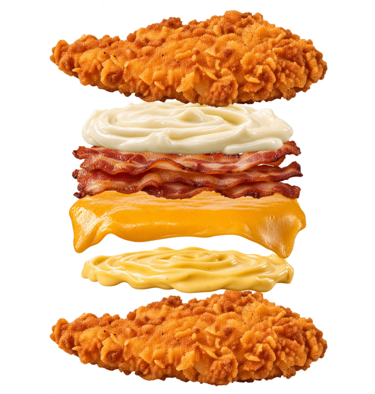 Vue assemblée de Double Down KFC
