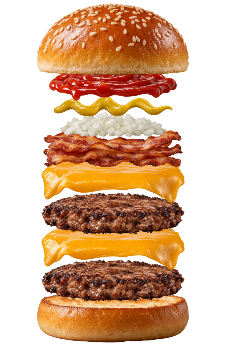 Vue assemblée de Double Royal Bacon McDonald’s