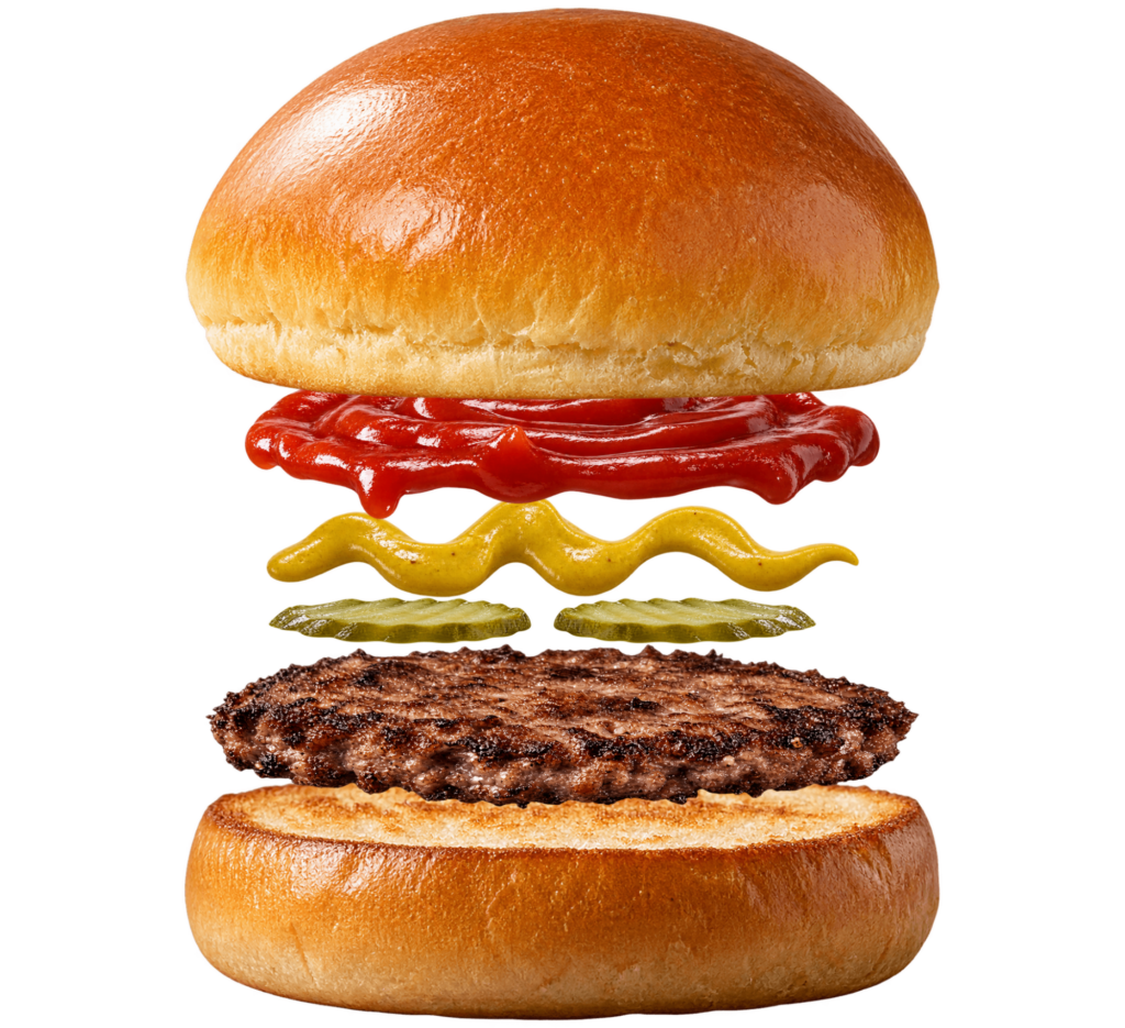 Vue assemblée de Hamburger Burger King