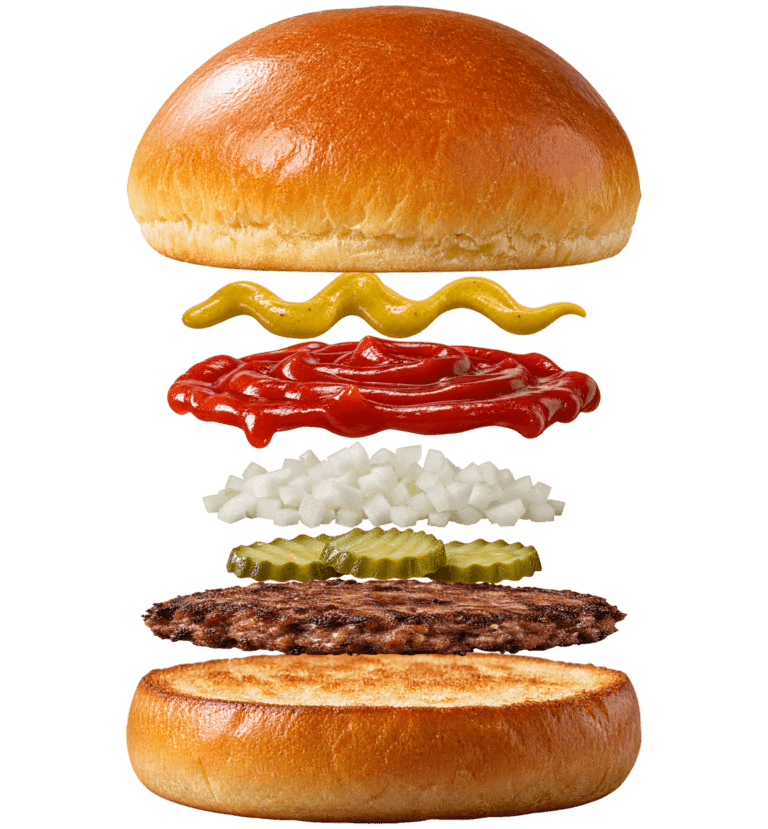 Vue assemblée de Hamburger McDonald’s