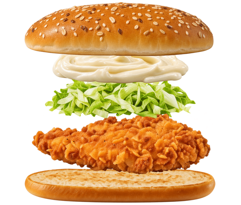 Vue assemblée de Long Chicken Burger King