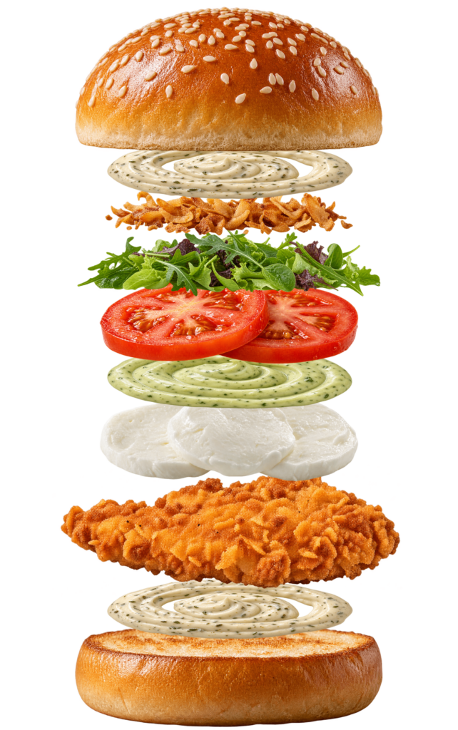 Vue assemblée de Master Sarran Mozzarella Burger King