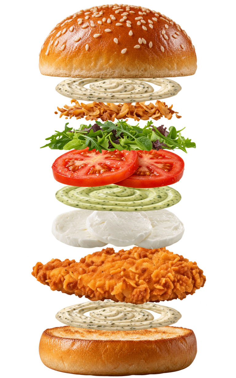 Vue assemblée de Master Sarran Mozzarella Burger King