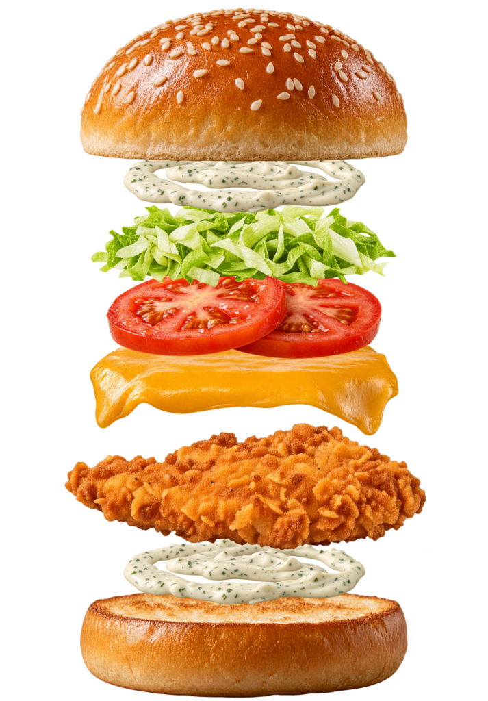 Vue assemblée de Smoky Chicken Burger King