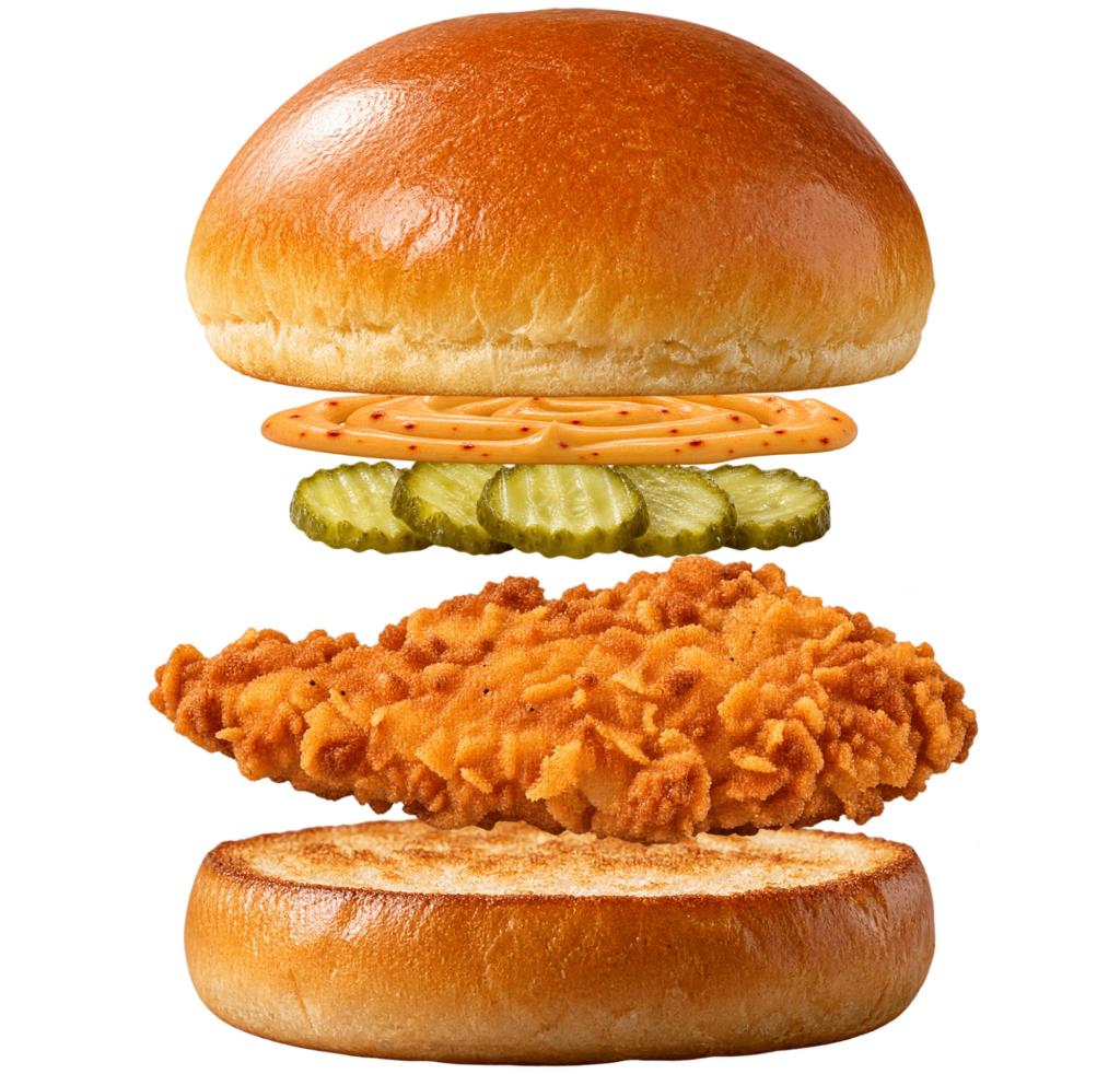Vue assemblée de Spicy Chicken Sandwich Popeyes