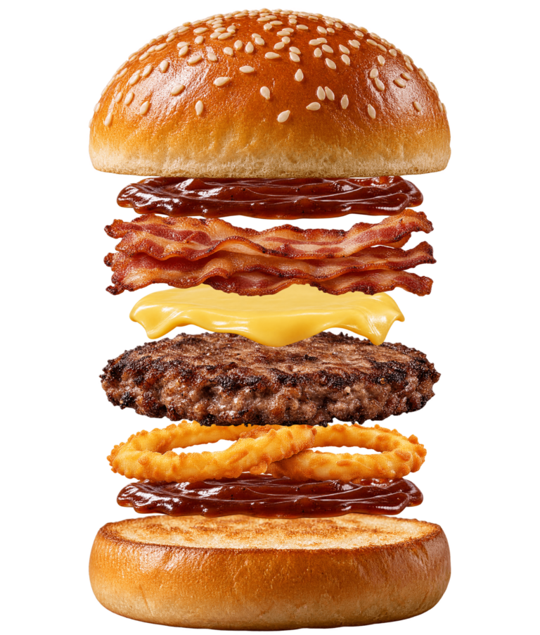 Vue assemblée de Western Bacon Cheeseburger Carl’s Jr.