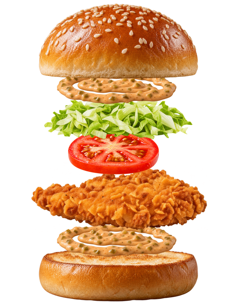 Vue assemblée de Zinger Burger KFC