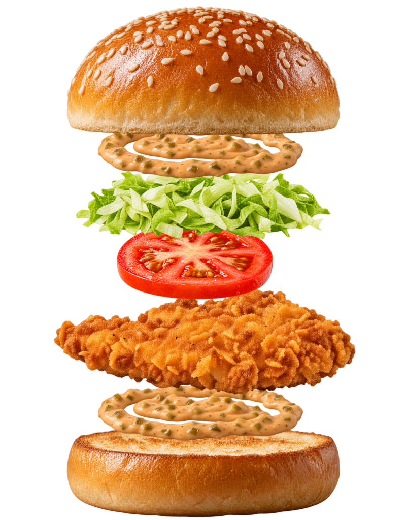 Vue assemblée de Zinger Burger KFC